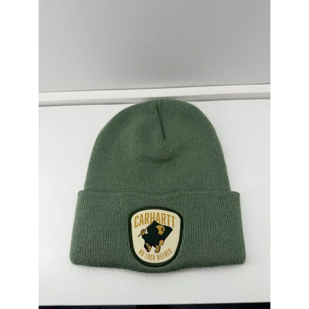 Carhartt Knit Shamrock Patch Beanie - Color: Green Slate